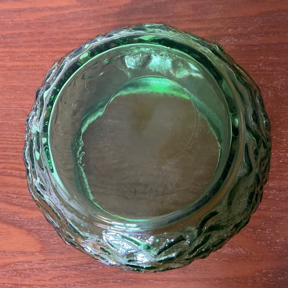 Vintage E.O. Brody Company Green Crinkle Glass Flower Vase or Bowl - Picture 13 of 16